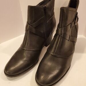 Baretraps‎ Luna Ankle Booties Black Side Zip Buckle Block Womens 11 M Fall